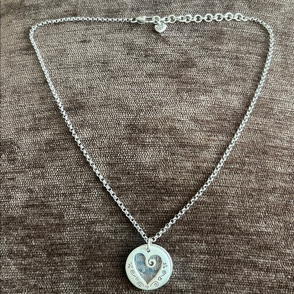 Brighton Jewelry - Brighton Silver Tone HEART Pendant Chain Necklace LIVE LOVE LAUGH